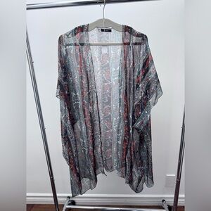 Sheer Multicolor Floral Kimono Cardigan
